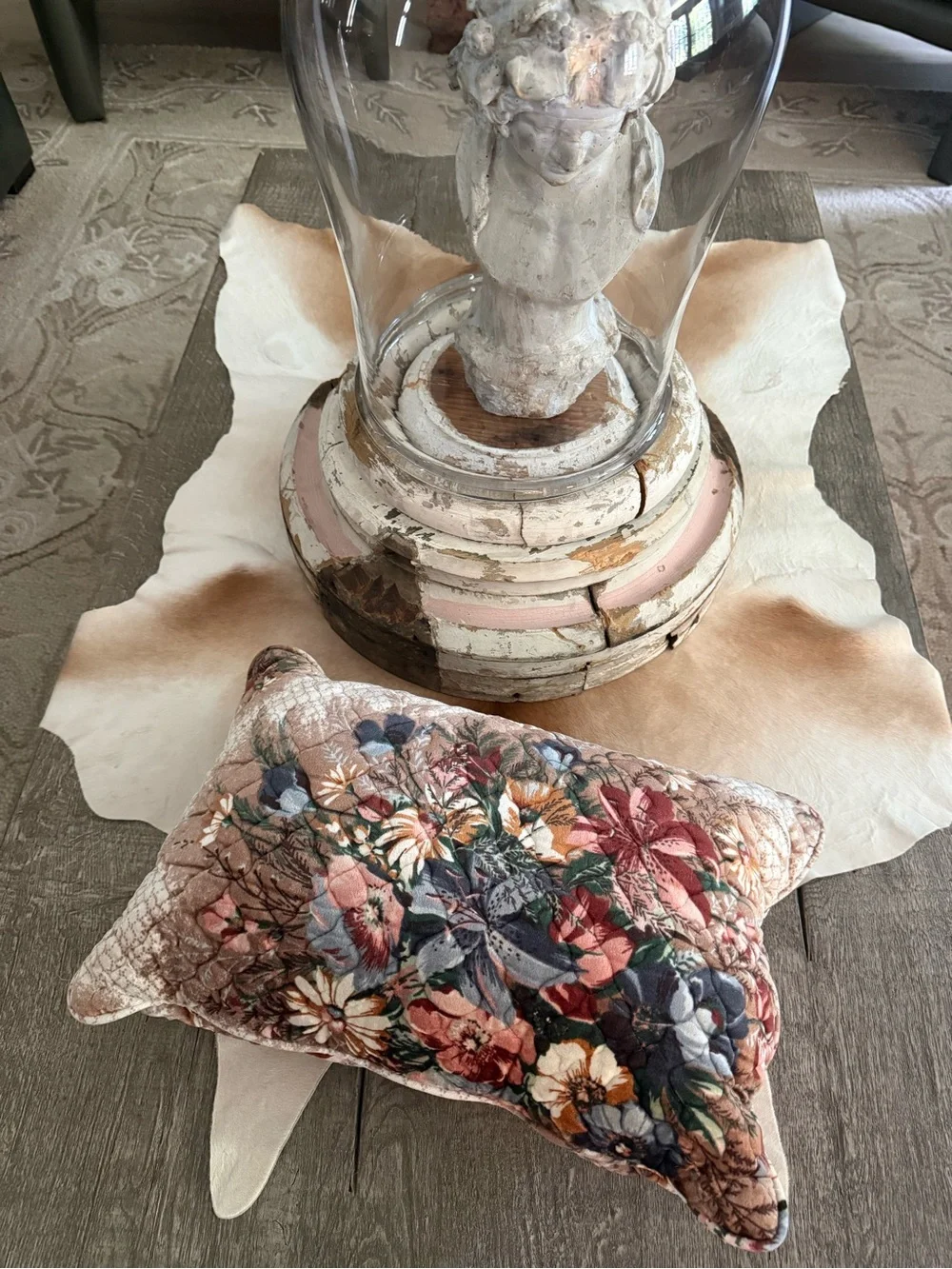 Vintage Floral Quilted Velvet Decorative Pillow - Multi Color